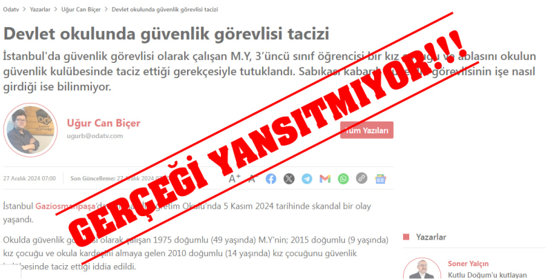 Yine Özel Güvenlik Mesleği Hedefte! Odatv'nin “Güvenlik Görevlisi Tacizi” Haberi Gerçeği Yansıtmıyor!