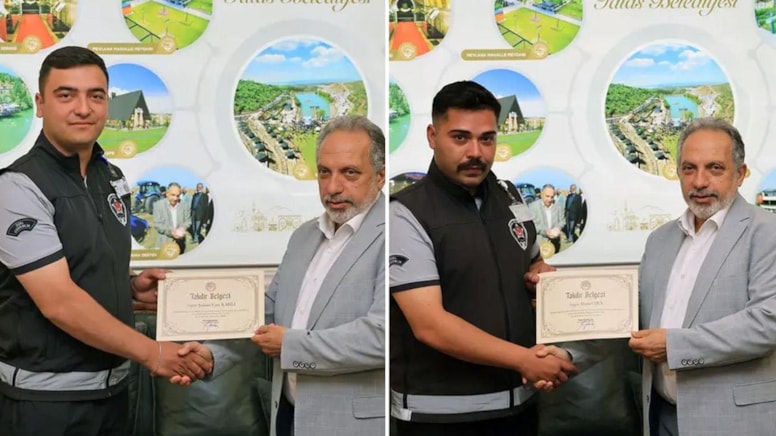 Altın Dolu Çanta Bulan Özel Güvenlik Görevlisi İçin Ödül Töreni
